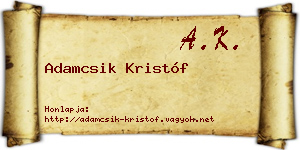 Adamcsik Kristóf névjegykártya